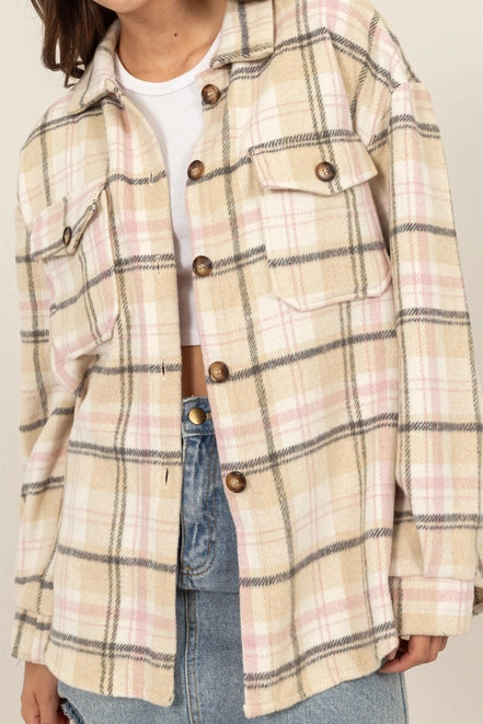 Perfectly Pink Plaid Shacket