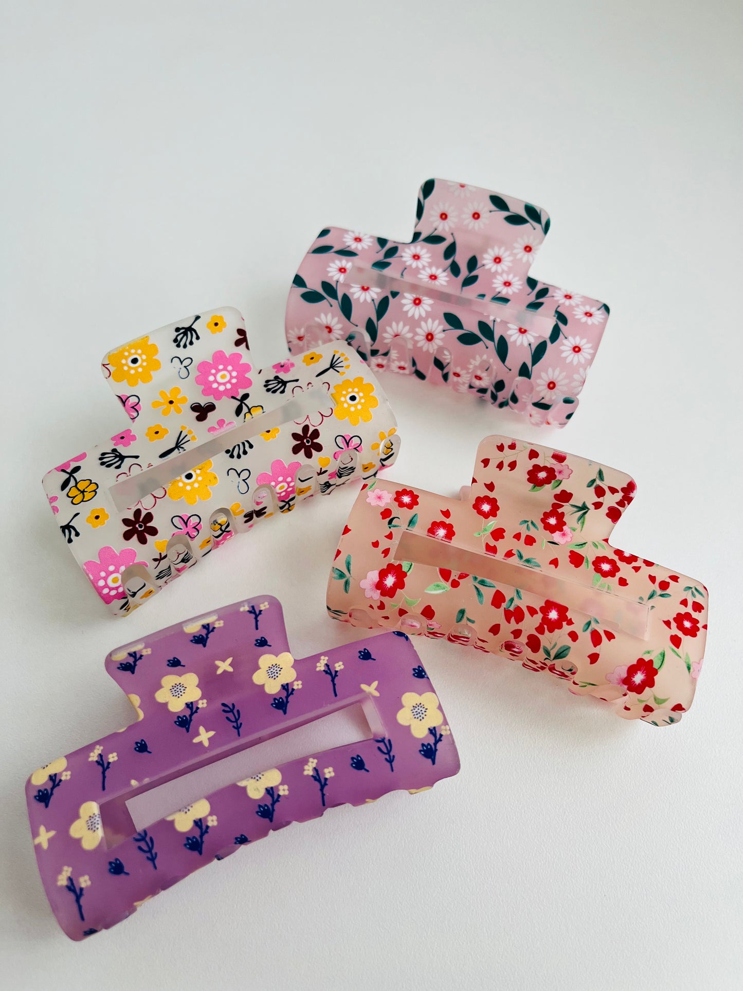 Floral Days Rectangle Claw Clips