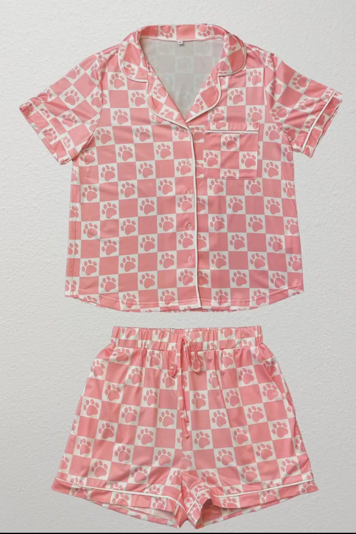 Checkered Paws Pajamas Set