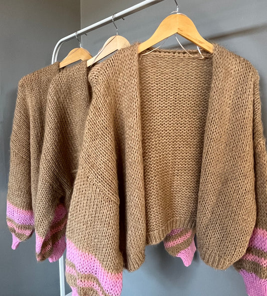 Jiselle Chunky Cardigan (Taupe Melange)